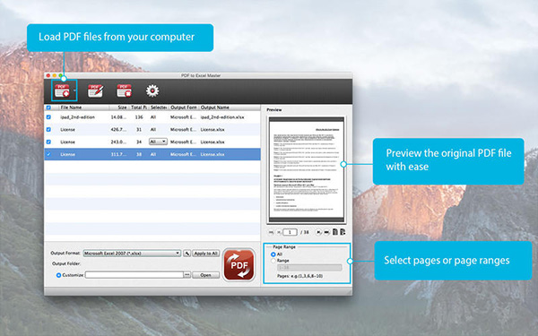 PDF to XLSX Master截图