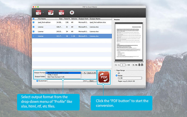 PDF to XLSX Master截图