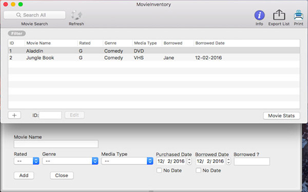 MovieInventory截图