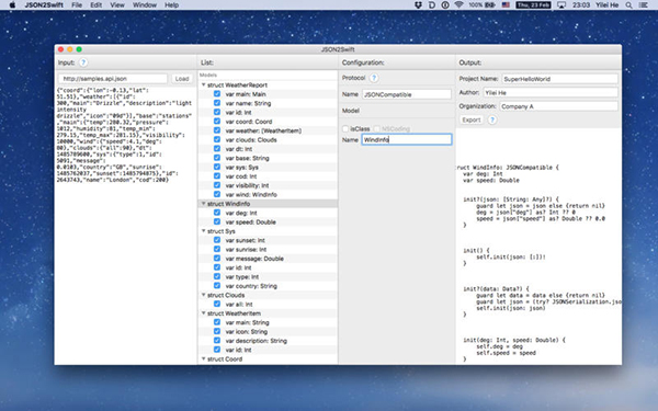 JSON2Swift截图