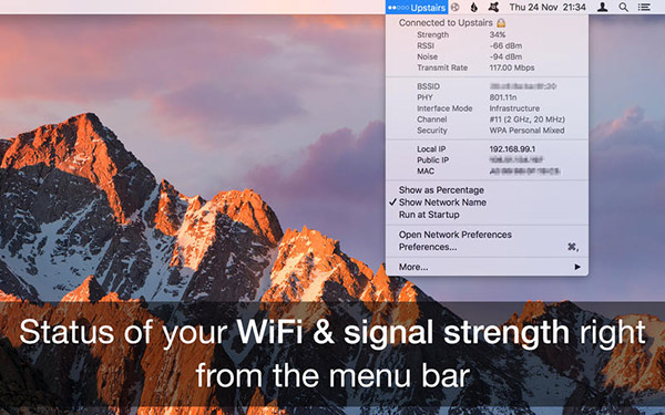 WiFi无线信号强度浏览器截图