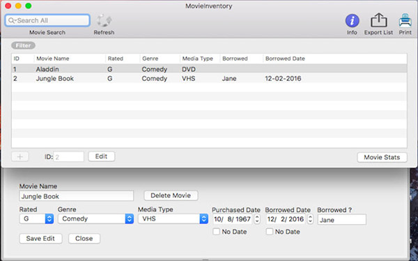 MovieInventory截图