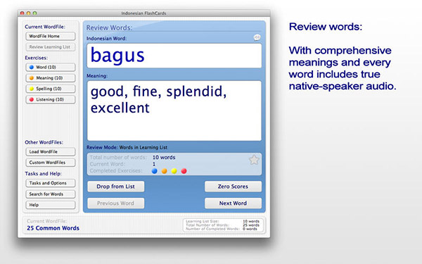 印度尼西亚语教学卡片截图