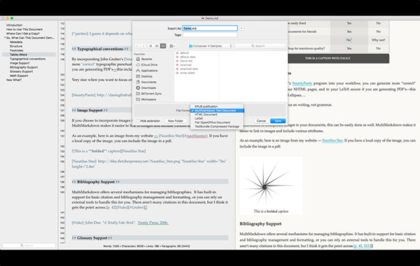 MultiMarkdown Composer 4截图
