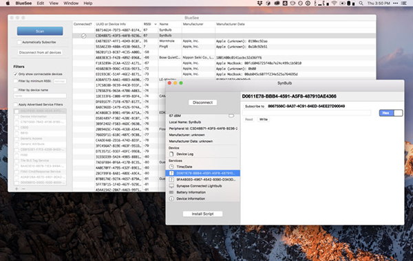 BlueSee BLE Debugger截图