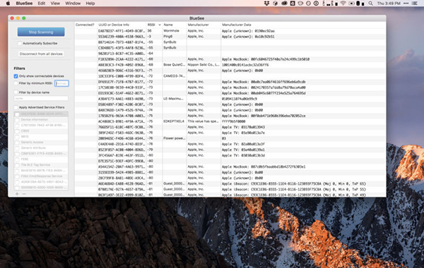 BlueSee BLE Debugger截图