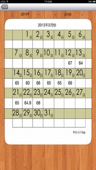 体重记录截图